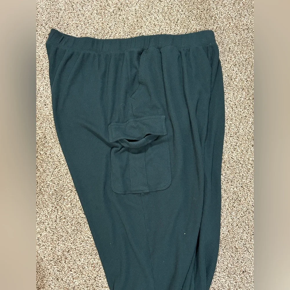 Aerie Teal Knit Cargp Pants - Picture 3 of 6